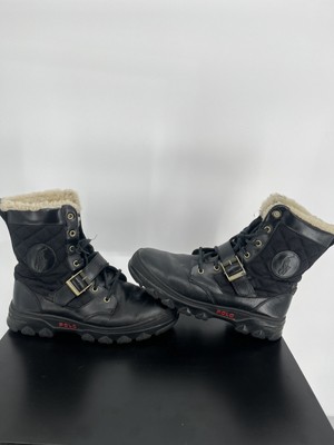 Polo Ralph Lauren Hayward Boots Black Shearling Lace Up  display picture 2