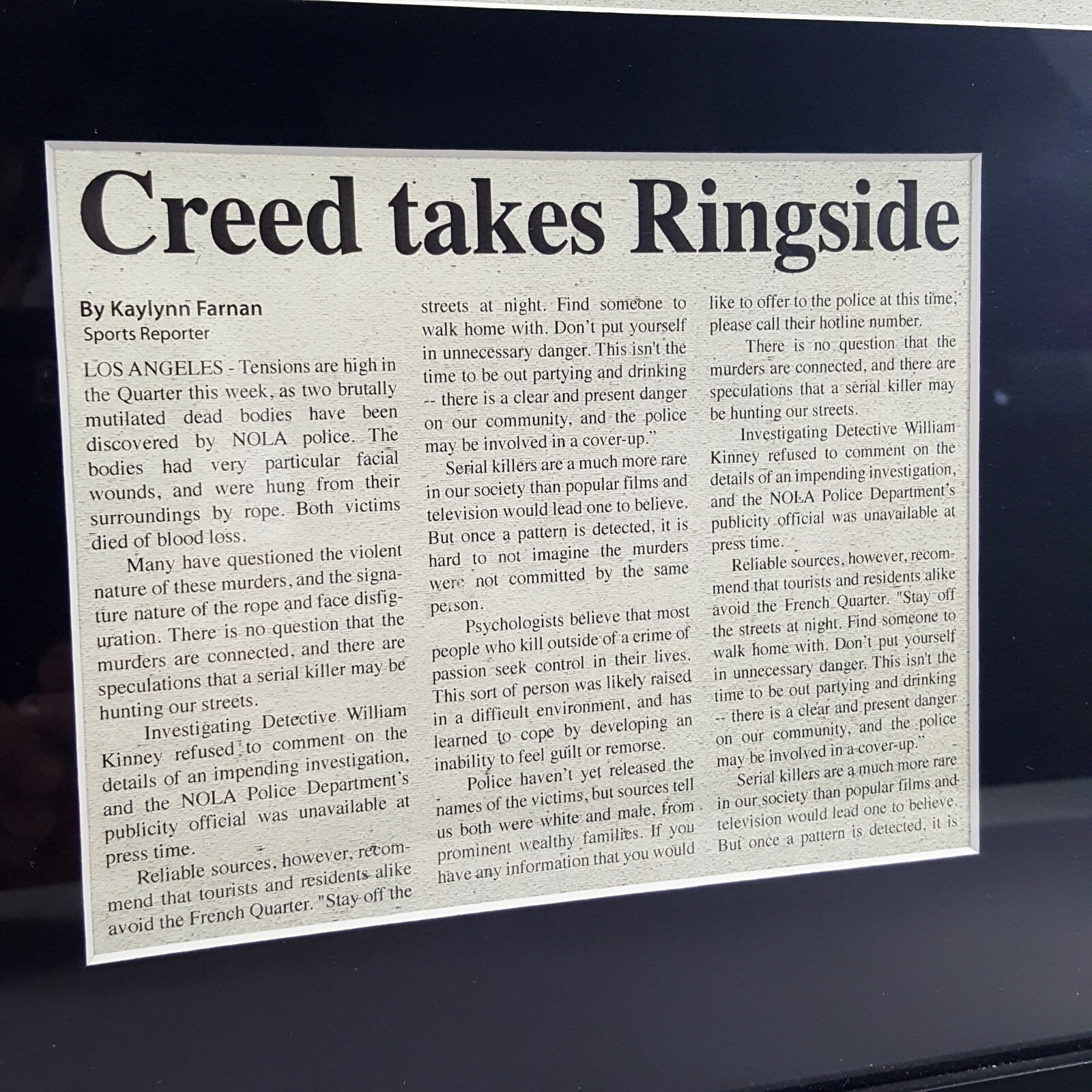 Image 3 of CREED III 3 - Adonis Creed Framed Article, Creed Ringside, Production Used - COA