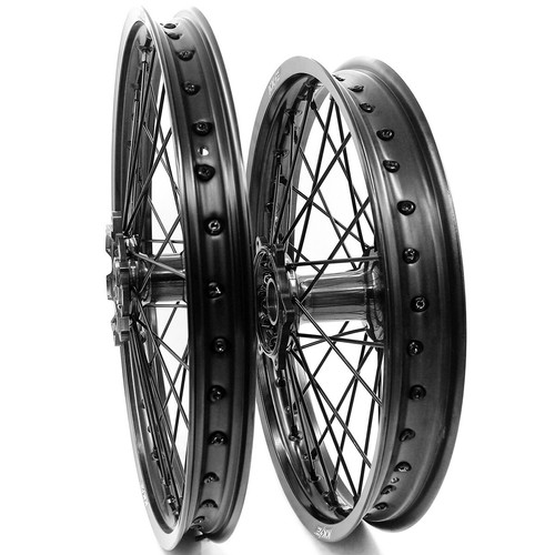 KKE 21/19 Cast Wheels for Yamaha YZ125 YZ250 YZ450F 03-2024 Black Hubs Spokes - Picture 3 of 15