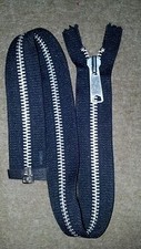 ONE ZIPPER/NOS Vtg"YKK JAPAN"BLK. 8LONG TAB SEPARATING Jacket METAL Aluminum22"