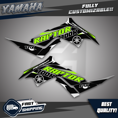 Custom Graphics Kit for Yamaha Raptor 700/700R 2013-2025 | 21mil Decals & Sticke - Picture 2 of 4