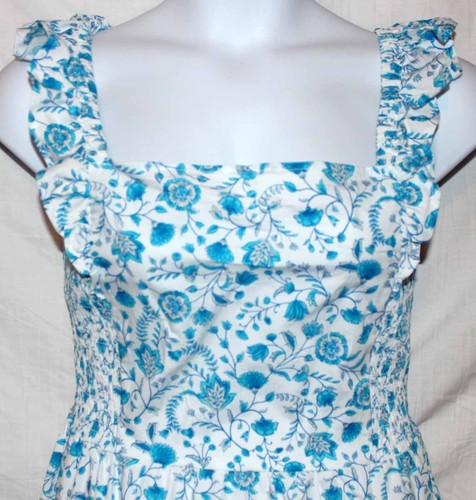 Nwt DRAPER JAMES Plus XXL Aqua Floral Maxi Dress Tiers Flutter Strp Smockd Sides - Picture 2 of 5