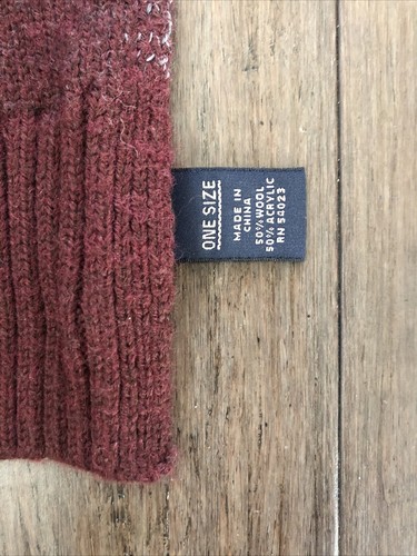 Banana Republic Maroon Gray Stripe Scarf Wool/Acrylic Blend 70"x11 Red - Picture 3 of 14