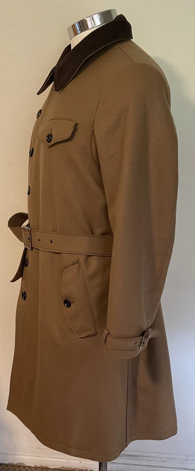 Gabardina Armani marrón lana cachemir con cinturón para hombre 44 forrada repelente al agua Foto 4 de 4