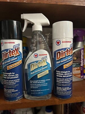 3-pack lot Savogran Dirtex Multi-Surface Cleaner 18 oz / 22 oz Spray dirt grease