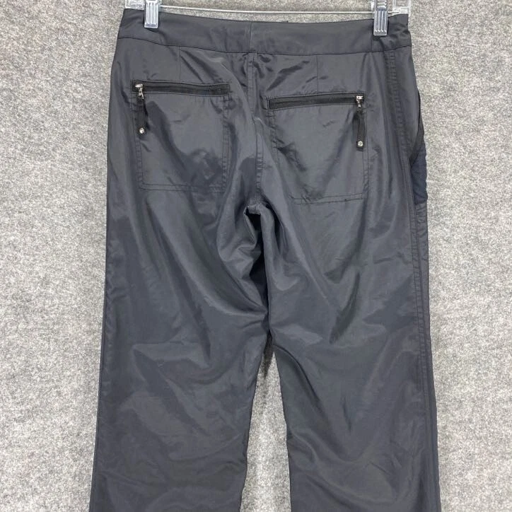 Pantalones deportivos Elie Tahari para mujer 0 negros con cordón malla cremallera pierna tiro bajo chándal Foto 4 de 4