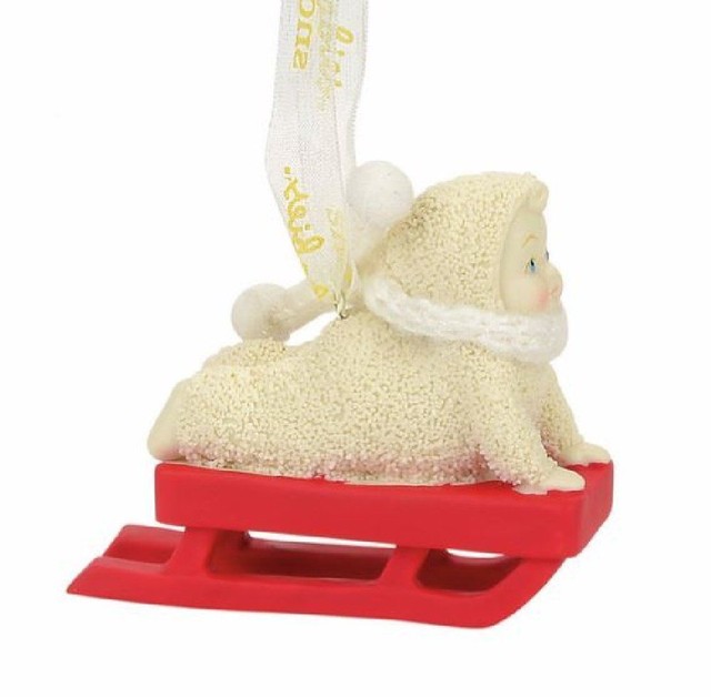 Dept 56 Snowbabies New 2017 PERSONALIZABLE RED SLED Snowbaby Ornament