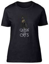 Sphynx Cat Womens T-Shirt Queen of Cats Pet Lover Ladies Gift Tee