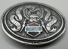 NF06174 VINTAGE 1986  RIDE TO LIVE - LIVE TO RIDE  MOTORCYCLE PEWTER BUCKLE