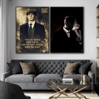 2pcs peaky blinders Tommy Shelby canvas poster Wall Art Modern Wall Decor Design