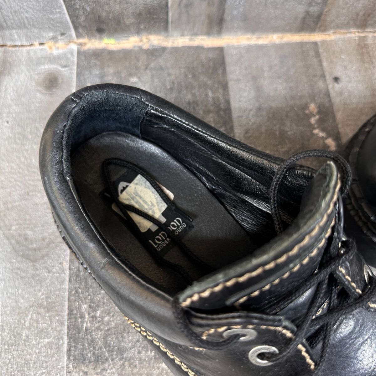 London Underground Chunky Goth Punk Leather Shoes, Slight London Underground Chunky Goth Punk Leather Shoes, Slight