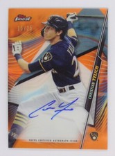 2020 Finest Christian Yelich 15/25 Autographs Orange Refractors #FACY Brewers