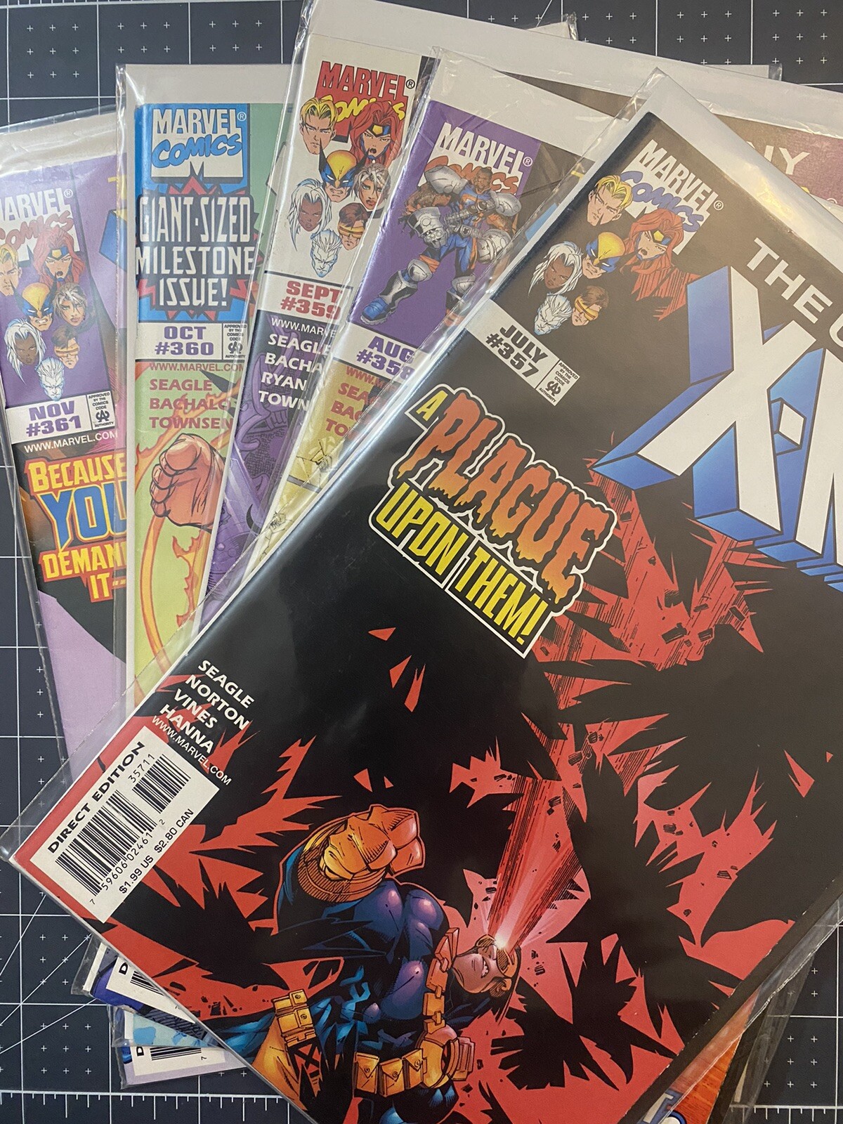 UNCANNY X-MEN 357 358 359 360 361 MARVEL COMIC 1998 🔥