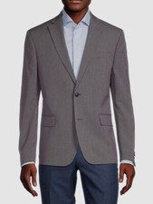Ben Sherman Men's Red Mini Houndstooth Skinny Fit Sportcoat Size 38R