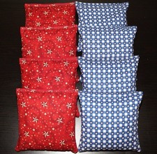 All Weather Patriotic AMERICAN STARS Blue Red Cornhole Bean Bags ACA Regulation