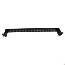 BNC Patch Panel 1U 16 Port Recessed - HD-SDI /4K UHD 12GHz Insulated BNC