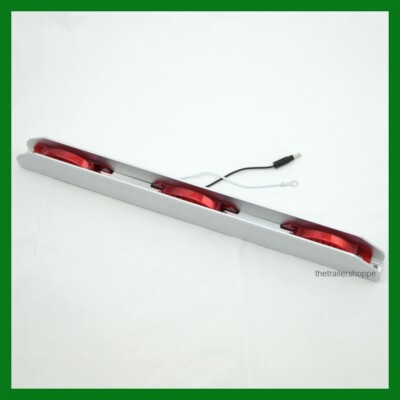Red 3 Light Combination Clearance ID Bar Marker 21 LED Trailer Aluminum Housing