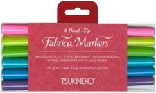 PF500007 Dual-Ended Fabrico Marker Color-Fast Gemstones 6-Piece Set