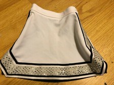 ZONE Black, White,  Silver Cheerleader UNIFORM SKIRT GIRLS 21"
