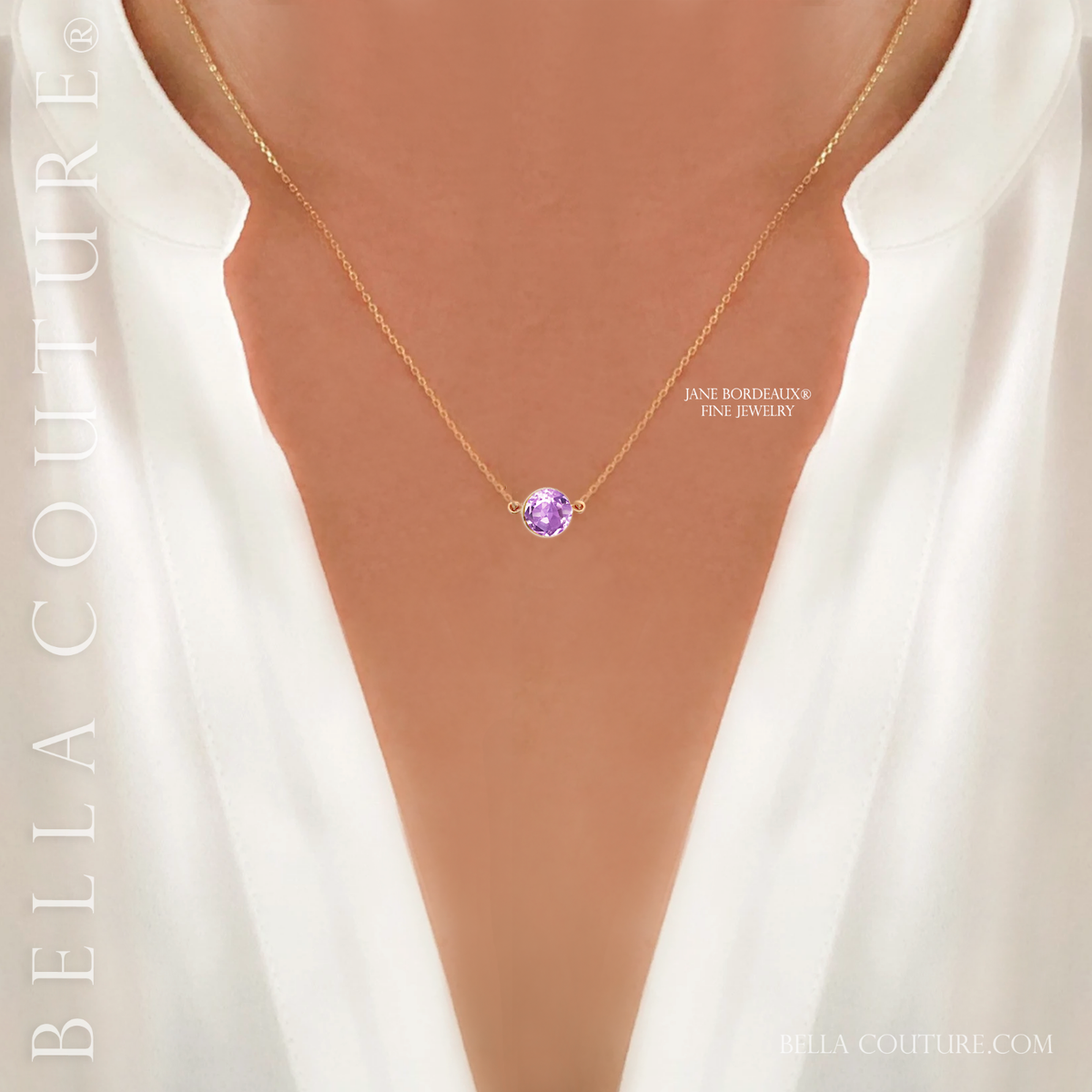 $540 NEW 18K YELLOW GOLD AMETHYST 5MM FACETED CHARM 14K