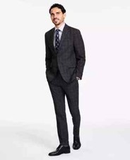 Kenneth Cole Reaction Men's Black Slim-Fit Ready Flex Suit Jacket SIZE 46R NEW