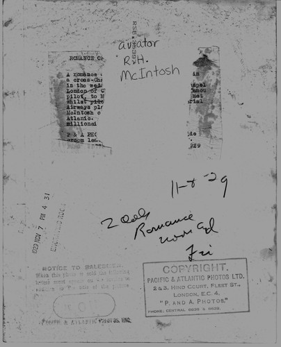 1929 Golden Age Aviation Photo British R.H. McIntosh "All-weather Mac" Romance - Picture 2 of 11
