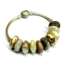 10 Pcs. Natural Multi Gemstone Big Hole Beads Large Hole Beads 14x8mm Beads