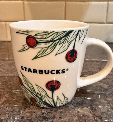 Starbucks Christmas 2020 Coffee/Tea Mug with Red Holy Berries/Leaves - 12 Oz.