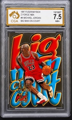 1996-97 MICHAEL JORDAN SKYBOX Z-FORCE BIG MEN ON COURT CGA 7.5