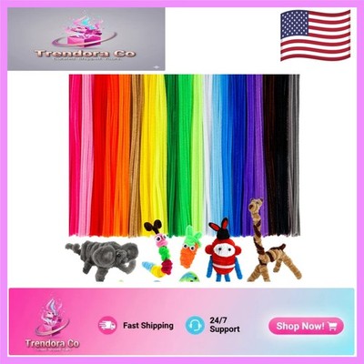 Assorted 200 PCS Chenille Pipe Cleaners - 12'' x 6mm for Creative DIY Projects