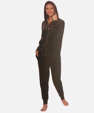 Felina Ladies' 2-Piece Velour Hoodie Jogger Set, Size: Medium, Black Velour...