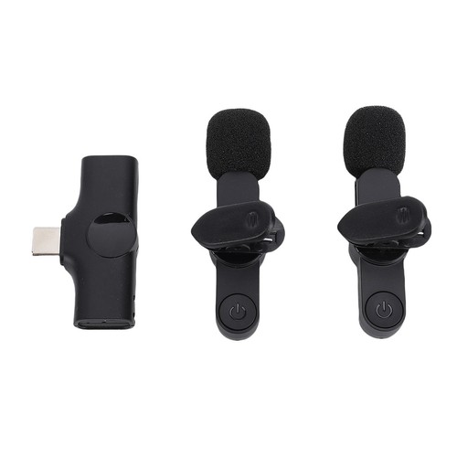 Dual Wireless Lavalier Microphone Noise Canceling Lapel Mic For Video Record BGS - Zdjęcie 21 z 24