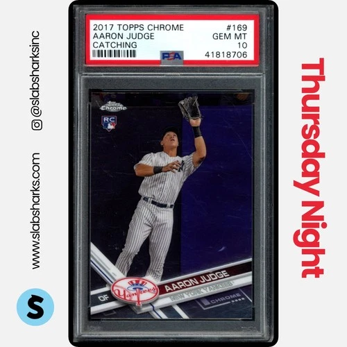 2017 TOPPS CHROME #169 AARON JUDGE RC ROOKIE PSA 10