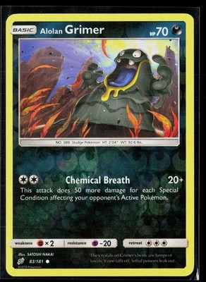 Alolan Grimer 83/181 Common Reverse Holo Team Up Pokemon LP
