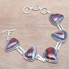Banded Agate Gemstone Gift For Her Jewelry Bracelets 7''Adjusable