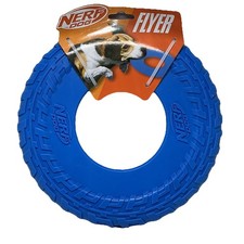 Nerf Dog Flyer Durable Flying Disc Frisbee Dog Toy Blue 9  M / L Dog Gift
