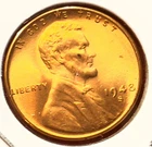 1948-D Lincoln Wheat Cent Penny GEM RED BU From an Original Bank Roll