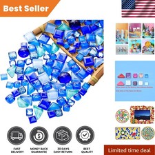 Tiny 0.4x0.4 Inch Blue Series Crystal Mosaic Tiles - Perfect for Home Decoration