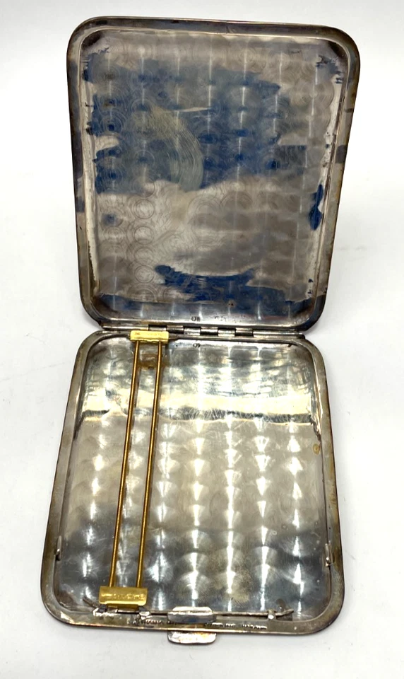 Estuche de cigarrillos Siam Nielloware 1962 vintage de plata esterlina, Thai Nakon USN Foto 3 de 4