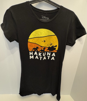 Disney Lion King Tshirt XL Black Hakuna Matata No Worries Big Logo 2 Sided Tee