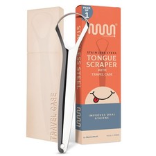 MasterMedi Tongue Scraper for Adults, 100 Stainless Steel Tongue Scrubber for B