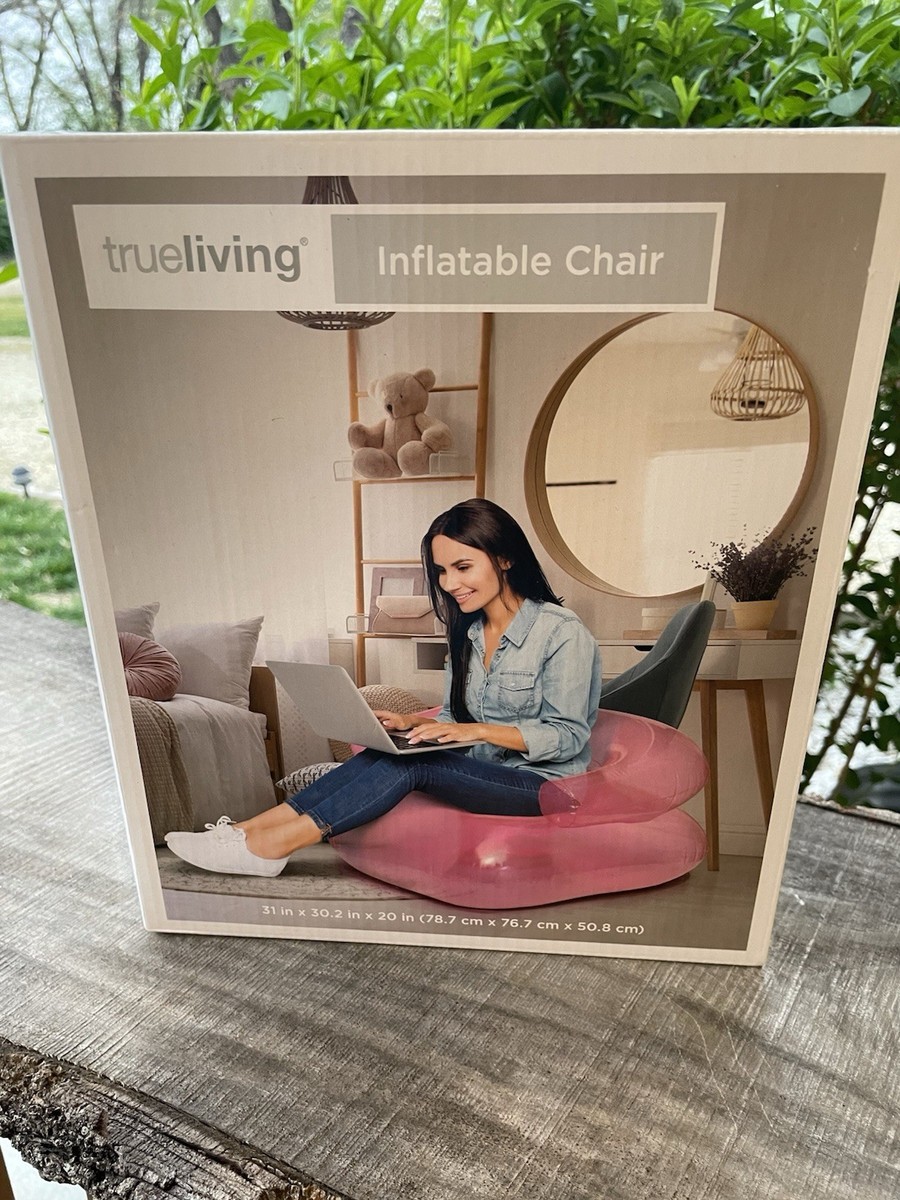 Trueliving Inflatable Chair Cute Pink Portable Lightweight Fun BRAND NEW  Teen