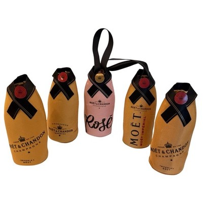 5 MOET & CHANDON Champagne Gold Brut Pink Rose Insulated Bottle Jacket Cover