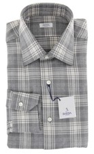 Barba Napoli Gray Plaid Cotton Shirt - Slim - 811 