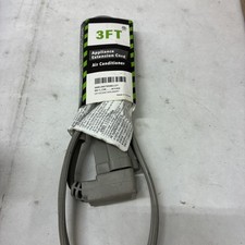 3 Ft Appliance Extension Cord Heavy Duty, Gray - 14 Gauge 3 Prong SPT-3 Cable