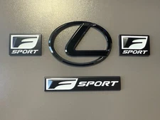 Black Trunk & Fender F sport Emblem Badge  Fits Lexus IS300 IS350 2021 to 2025