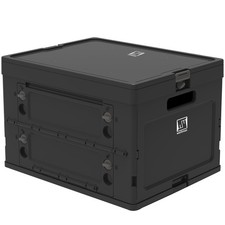 Collapsible Crate with Lid - 44lbs Stackable Foldable Crate for Groceries, Of...
