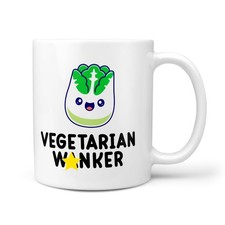 Funny & Rude VEGETARIAN W*NKER Birthday Gift Mug, Present for Vegan, Vegetarian