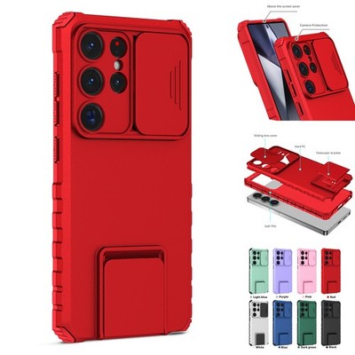 For Samsung Galaxy S26/S25/S24/S23 Rugged Shockproof Stand Camera Slide Case