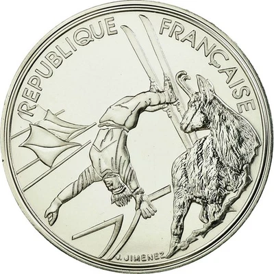 Monnaie, France, Ski Acrobatique, 100 Francs, 1990, ESSAI, SPL, Argent, KM:983 - Photo 1/2